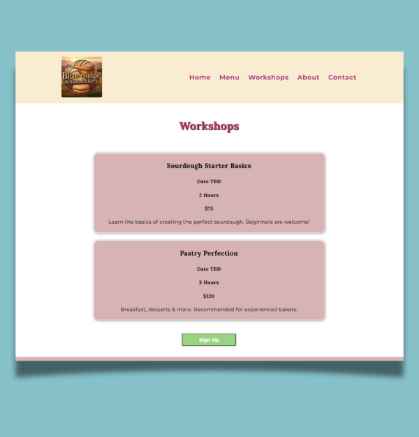 A webpage design built for desktop screens.