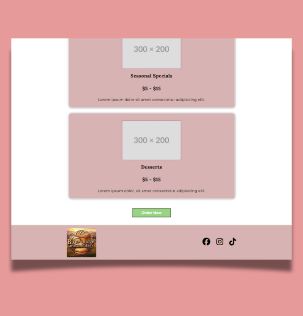 A webpage design built for desktop screens.