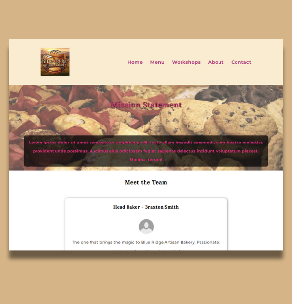 A webpage design built for desktop screens.