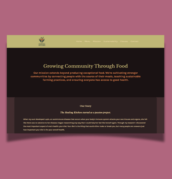 A webpage design built for desktop screens.