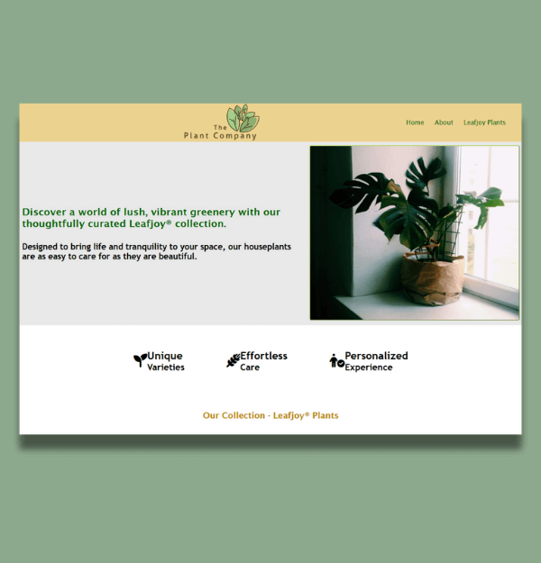 A webpage design built for desktop screens.