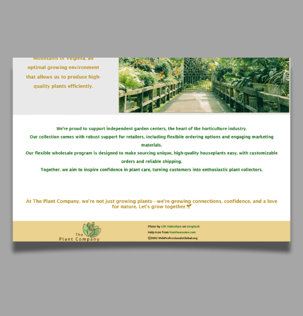 A webpage design built for desktop screens.