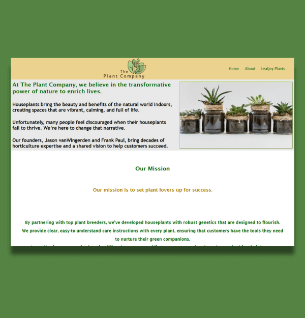 A webpage design built for desktop screens.