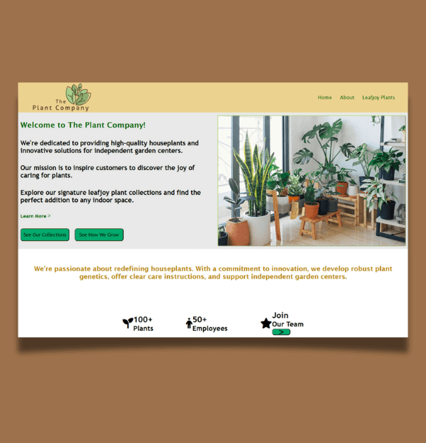 A webpage design built for desktop screens.