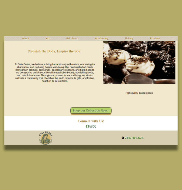 A webpage design built for laptop screens.