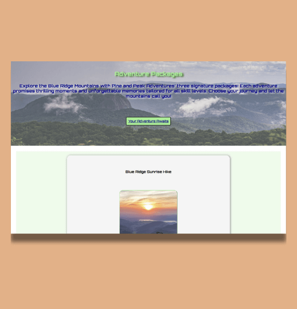A webpage design built for desktop screens.