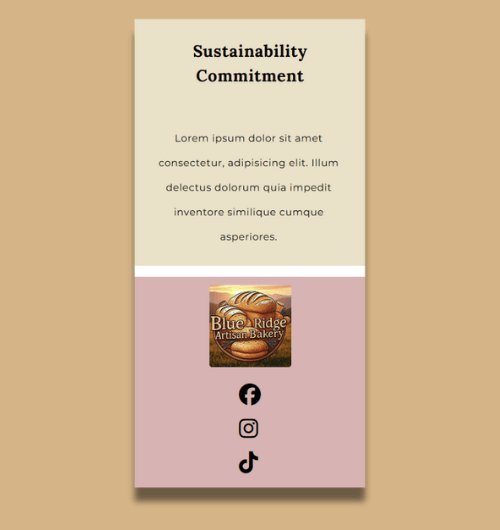 A webpage design built for mobile screens.