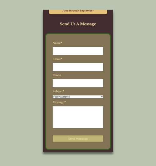 A webpage design built for mobile screens.
