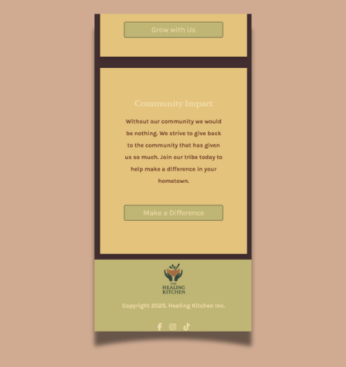 A webpage design built for mobile screens.