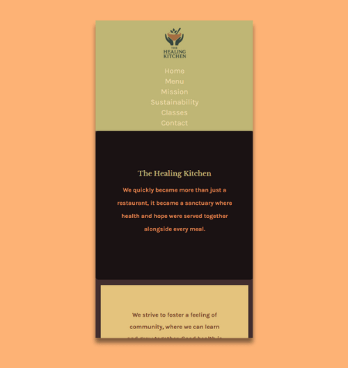 A webpage design built for mobile screens.