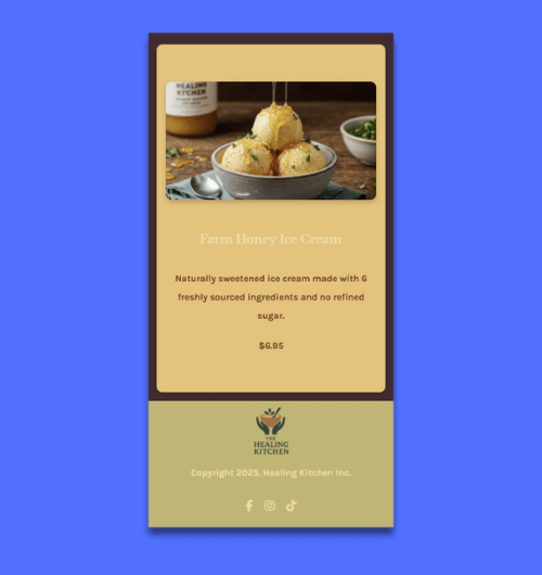 A webpage design built for mobile screens.