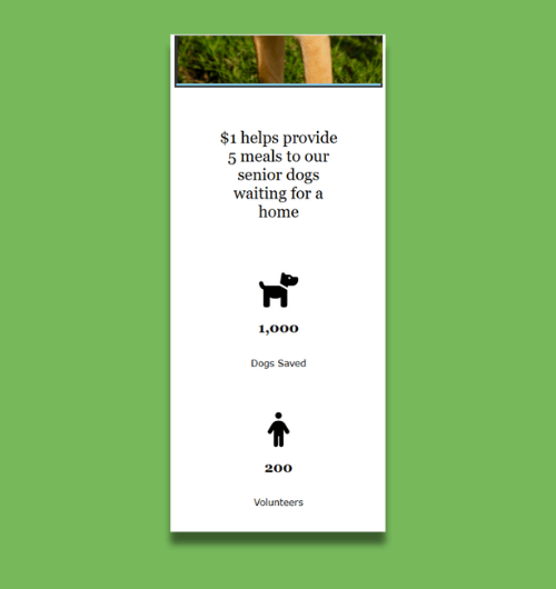 A mobile design of a webpage.