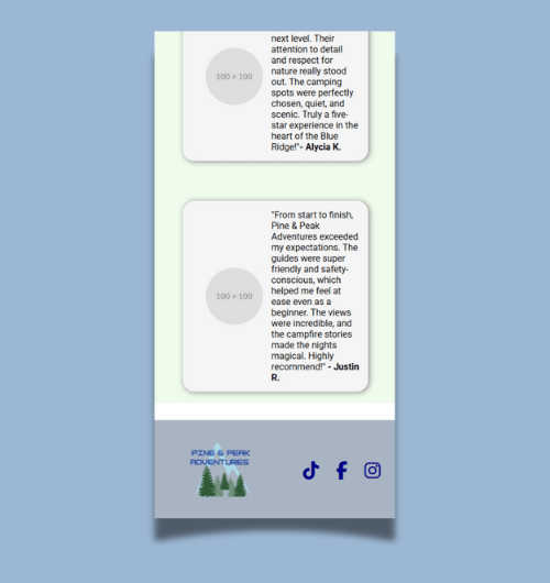 A webpage design built for mobile screens.