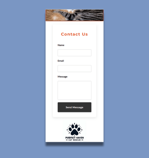 A webpage design built for mobile screens.