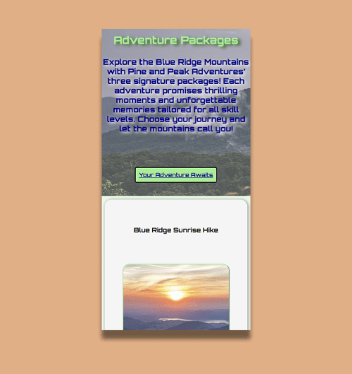 A webpage design built for mobile screens.