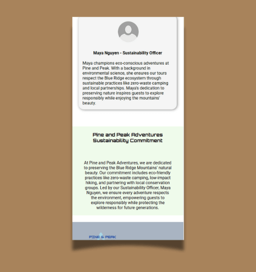 A webpage design built for mobile screens.