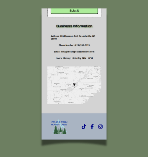 A webpage design built for mobile screens.