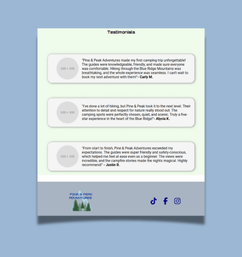 A webpage design built for tablet screens.