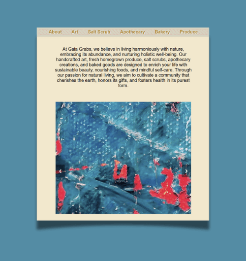 A webpage design built for tablet screens.