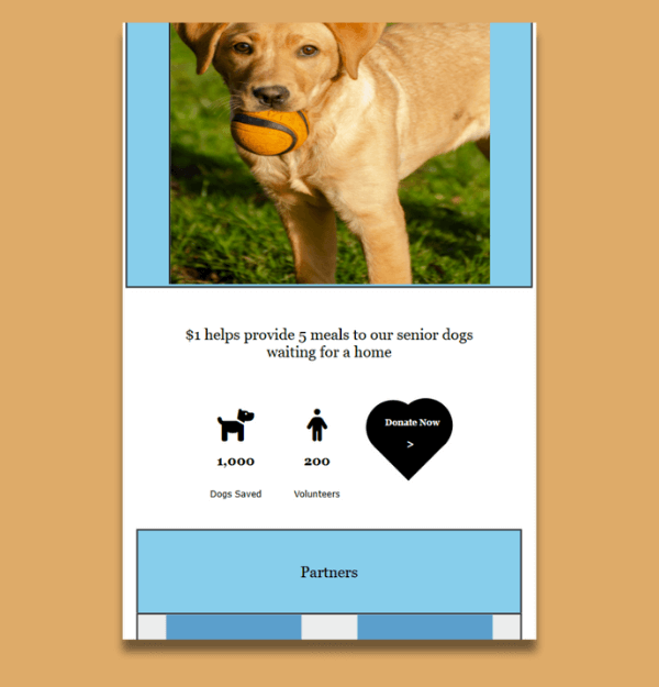 A photo of a tablet webpage design.