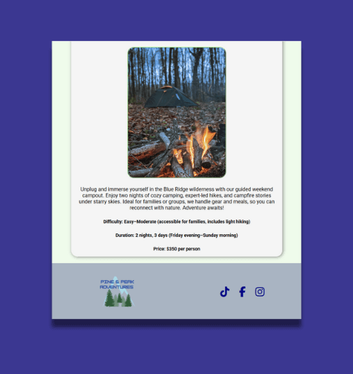 A webpage design built for tablet screens.