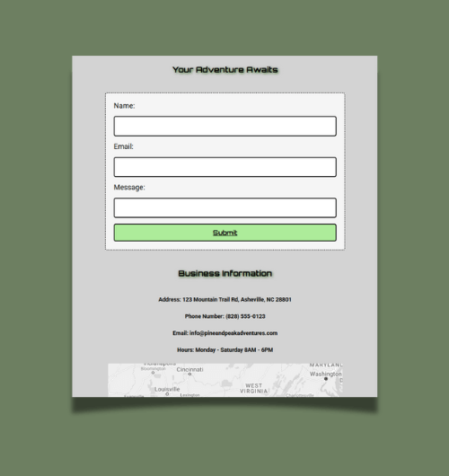 A webpage design built for tablet screens.